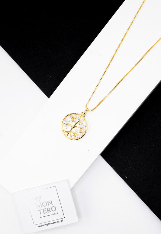Collar Julia con Microcircones Baño Oro 24K