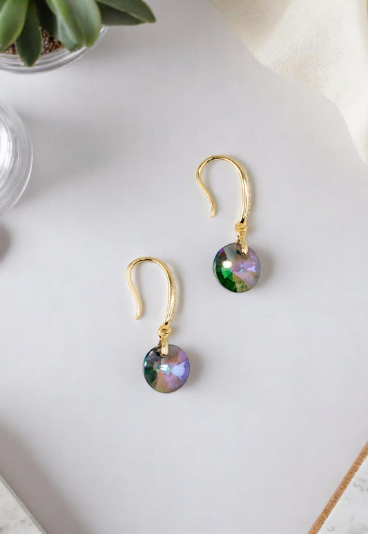 Aros Aurora Gold 24K Cristal Genuino Paradise Shinne