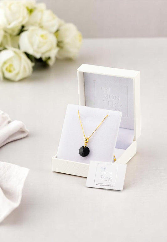 Collar Aurora Gold 24K Cristal Genuino Jet