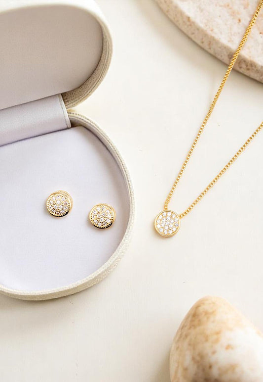 Conjunto Catarina Gold 24K Microcircones