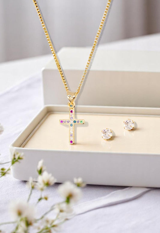 Conjunto Paz Gold Baño de Oro 24k y Microcircones