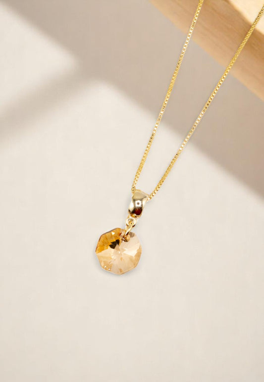 Colgante Lucia Gold 24K Cristal Genuino Golden Shadow