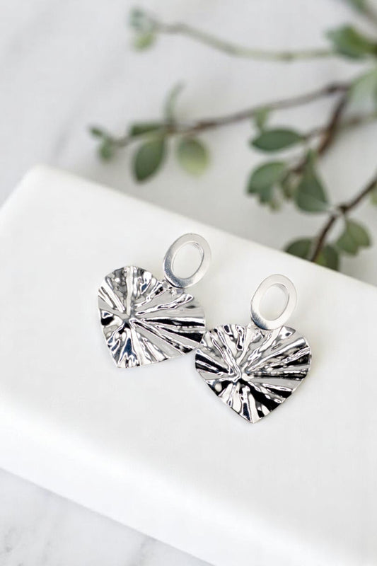 Aros Ella Silver Baño de Oro Blanco 24k