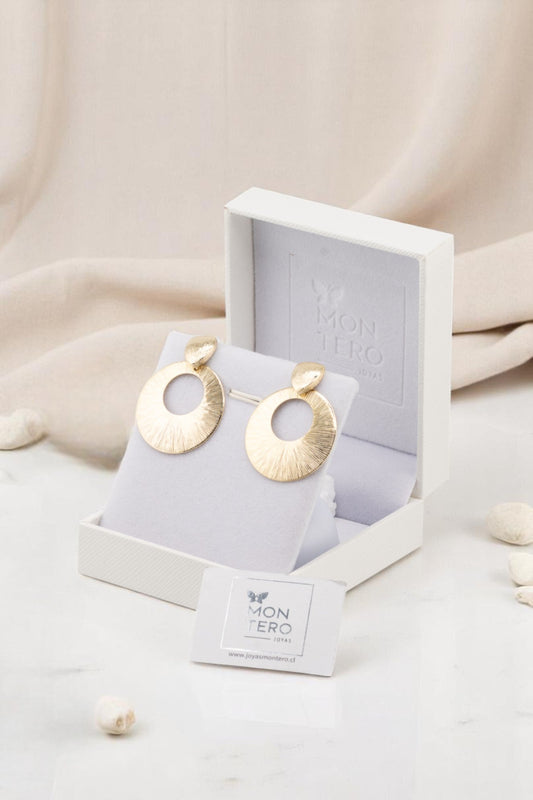 Aros Daria Gold Baño de Oro 24K