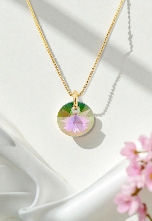 Collar Punto de Luz Gold 24k Cristal Genuino Paradise Shine