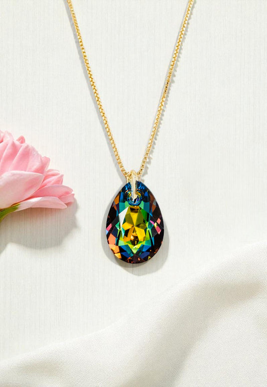 Collar Gota de Luz Gold 24K Cristal Swarovski® Vitral Medium