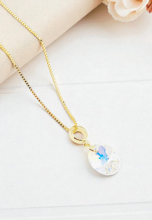 Conjunto Praga Gold 24K Cristal Swarovski® Aurora Boreal