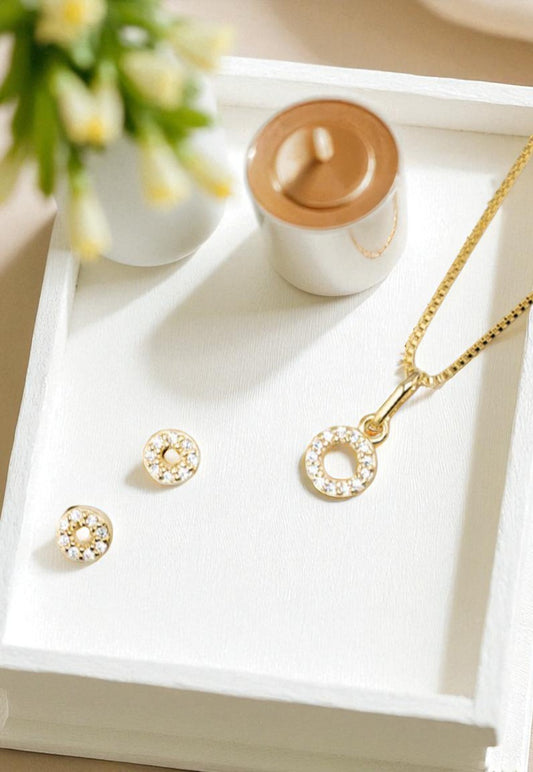 Conjunto Corona Gold 24k Microcircon