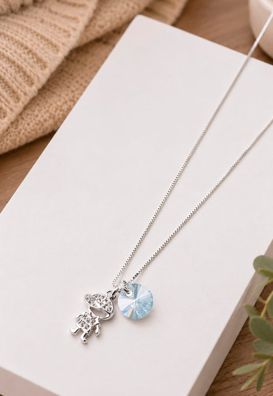 Collar Niño Plata 925 Cristal Swarovski® Blue Shade