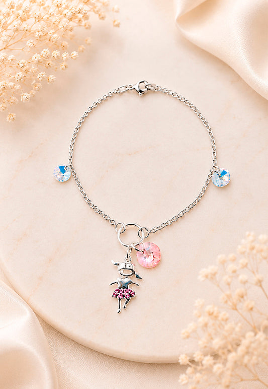 Pulsera Niña Plata 925 Cristal Swarovski® Light Rose