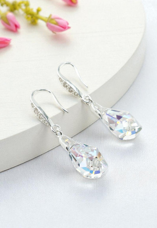 Aros Sofia Plata Italiana 925 Cristal Aurora Boreal