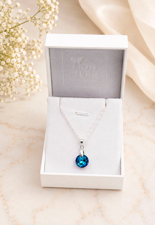Collar Gracia Plata 925 Cristal Swarovski® Bermuda Blue