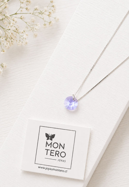 Collar Punto de Luz Plata 925 Cristal Swarovski® Violet