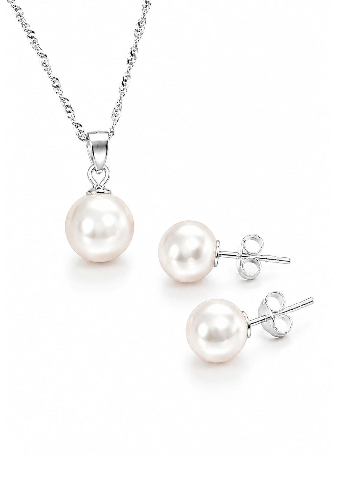 Conjunto Viena Plata 925 Perla Swarovski® Cream