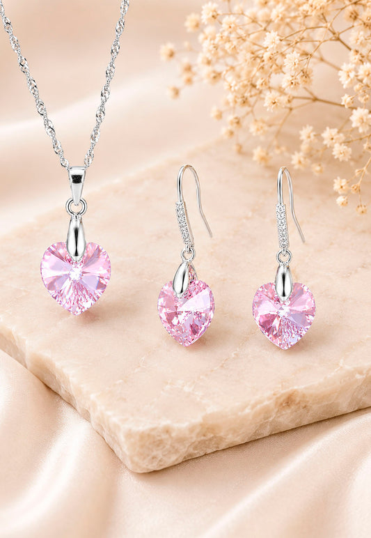 Conjunto Romance Plata 925 Cristal Swarovski® Light Rose