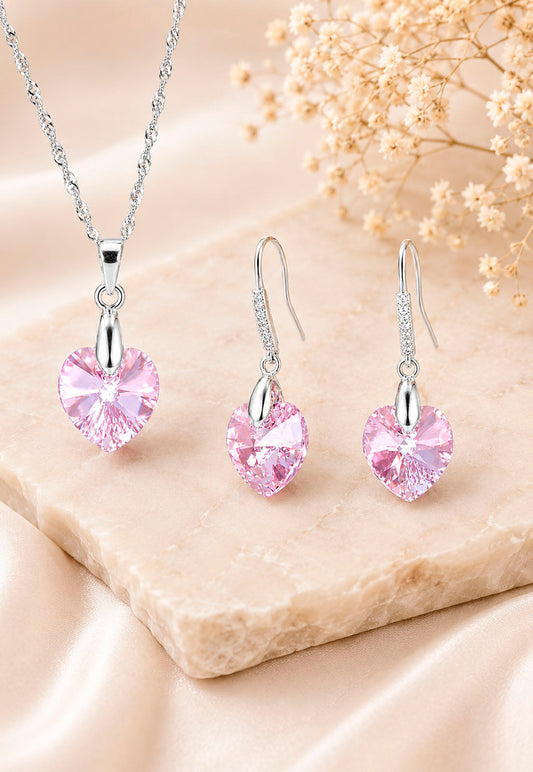 Conjunto Romance Plata 925 Cristal Swarovski® Light Rose