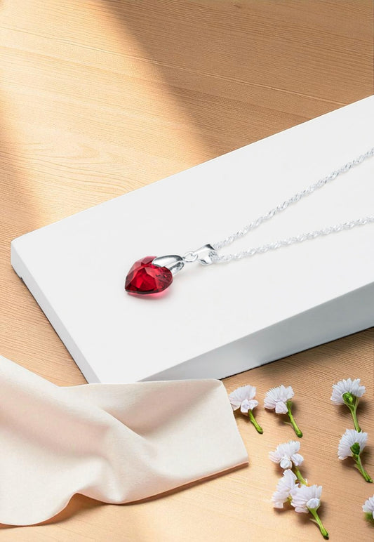 Collar Amor Plata 925 Cristal Genuino Siam