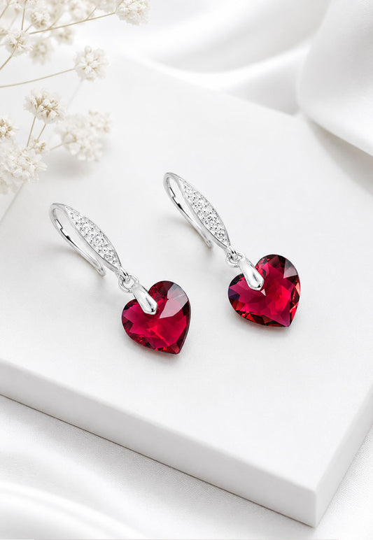 Aros Amor Plata 925 Cristal Swarovski® Scarleth