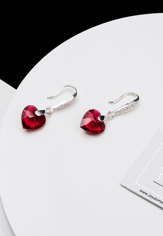 Aros Amor Plata 925 Cristales Genuinos Scarleth