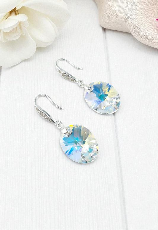 Aros Gran Praga Plata Italiana 925 Cristal Genuino