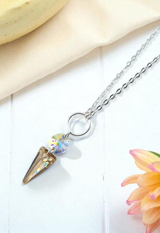 Collar Mystic Plata 925 Cristal Swarovski® Golden Shadow