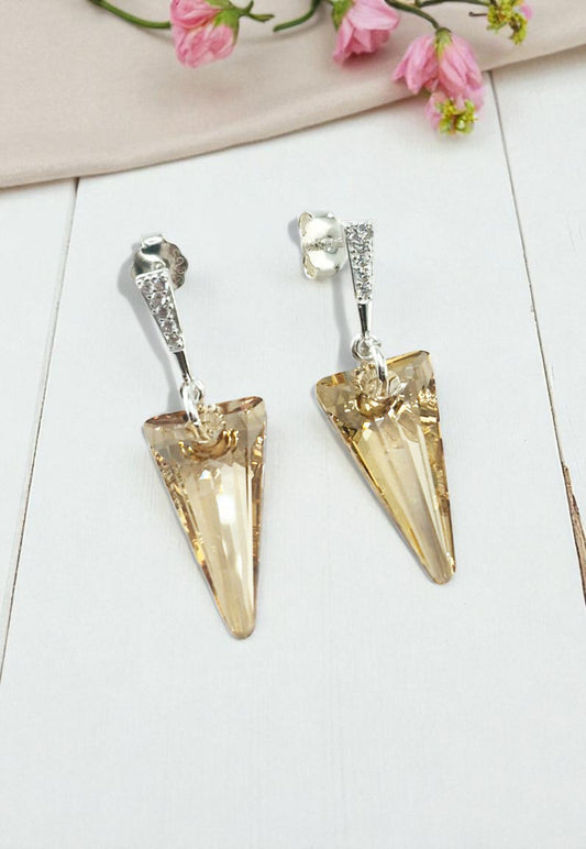 Aros Sevilla Cristales Genuinos Golden Shadow