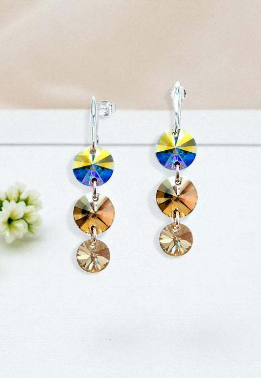 Aros Rafaela Cristales Genuinos Aurora Boreal y Golden