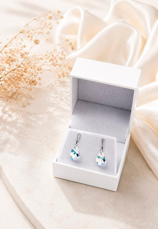 Aros Encanto Plata 925 Cristal Swarovski® Aurora Boreal