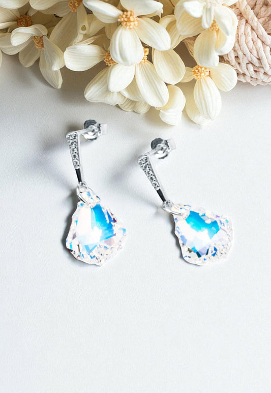 Aros Roma Plata 925 Cristal Genuino Aurora Boreal