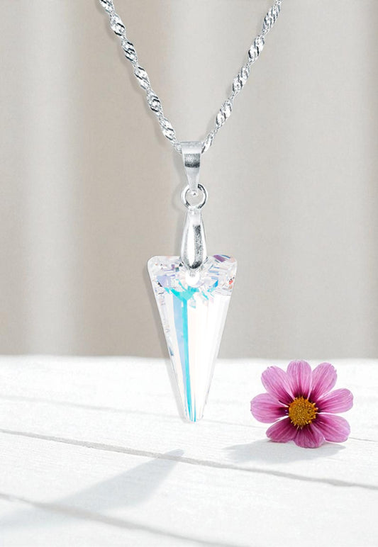 Collar Sevilla Plata Italiana 925 y Cristales Genuinos Aurora Boreal