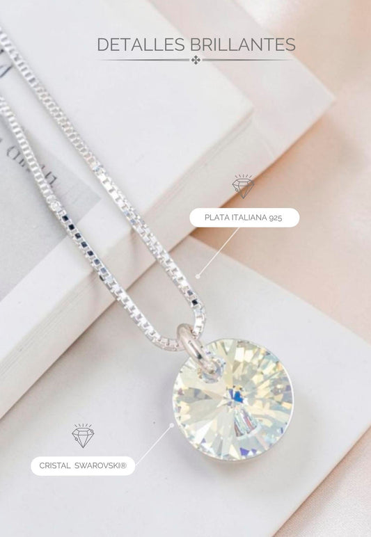 Collar Punto de Luz Plata 925 Cristal Swarovski® Aurora Boreal