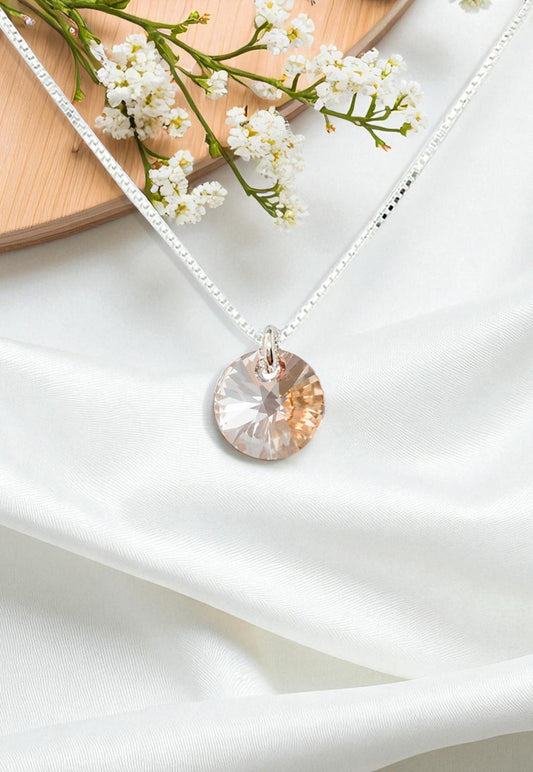 Collar Punto de Luz Plata 925 Cristal Genuino Golden Shadow