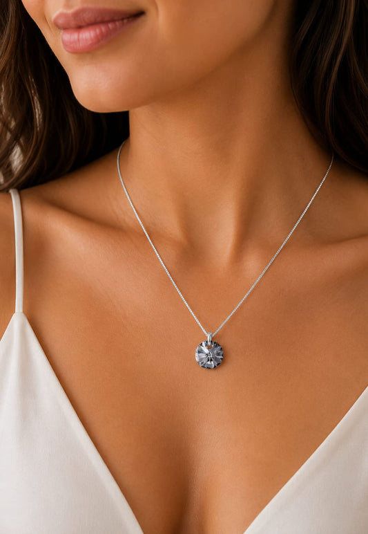Collar Punto de Luz Plata 925 Cristal Swarovski® Silver Night