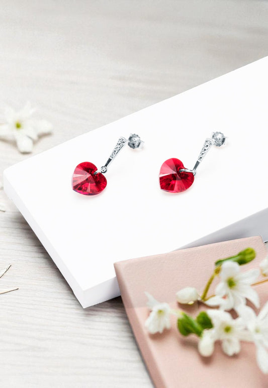 Aros Romance Plata Italiana 925 Cristal Genuino Siam