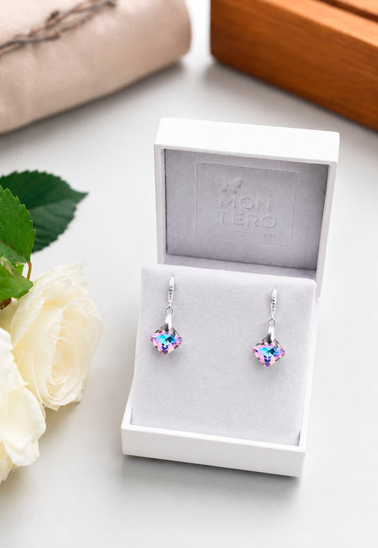 Aros Cristina Plata 925 Cristal Swarovski®Vitral Light