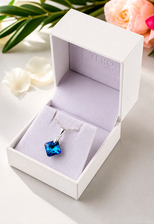 Collar Cristina Plata 925 Cristal Swarovski® Bermuda Blue