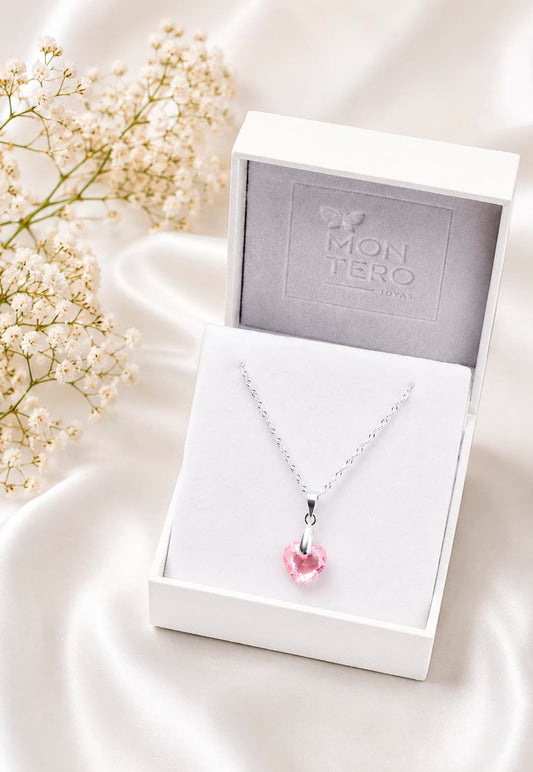 Collar Amor Plata 925 Cristal Swarovski® Light Rose