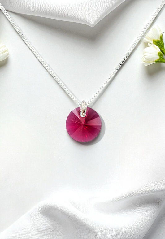 Collar Punto de Luz Plata 925 Cristal Genuino Scarleth