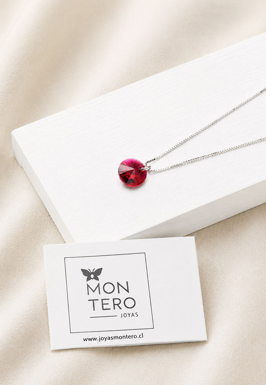 Collar Punto de Luz Plata 925 Cristal Swarovski® Scarlet