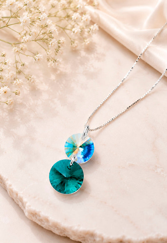 Collar Lourdes Plata 925 Cristal Swarovski® Emerald