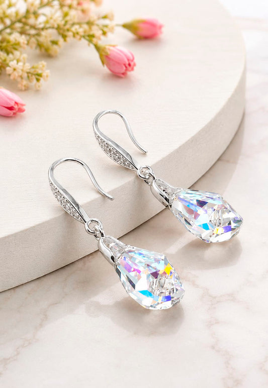 Aros Sofia Plata 925 Cristal Swarovski® Aurora Boreal