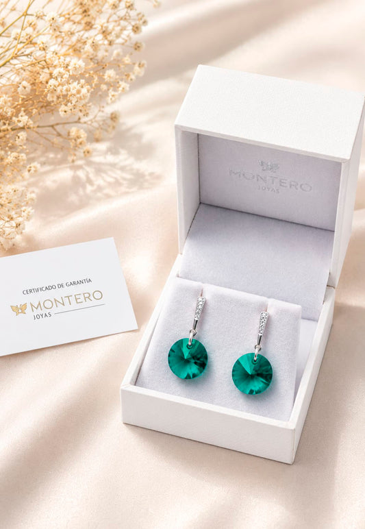 Aros Paris Plata 925 Cristal Swarovski® Emerald