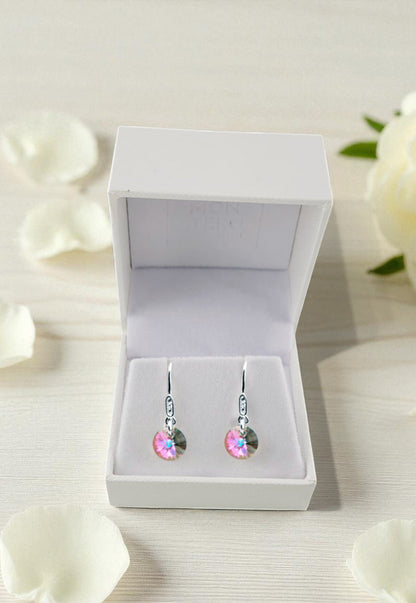 Aros Punto De Luz Circón Plata 925 Cristal Genuino Paradise Shinne