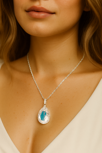 Collar Capricho Plata 925 Cristal Genuino Aurora Boreal