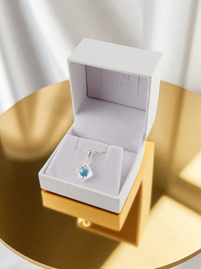 Collar Cristina Plata 925 Cristal Genuino Aurora  Boreal