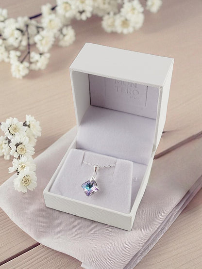 Collar Cristina Plata 925 Cristal Genuino Vitral Light