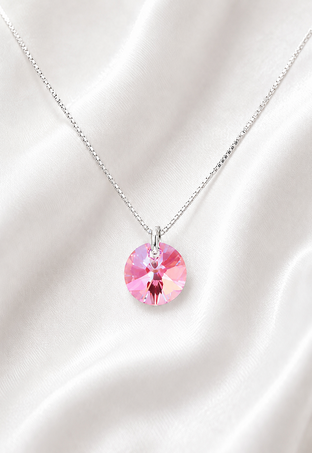 Collar Punto de Luz Plata 925 Cristal Swarovski® Light Rose