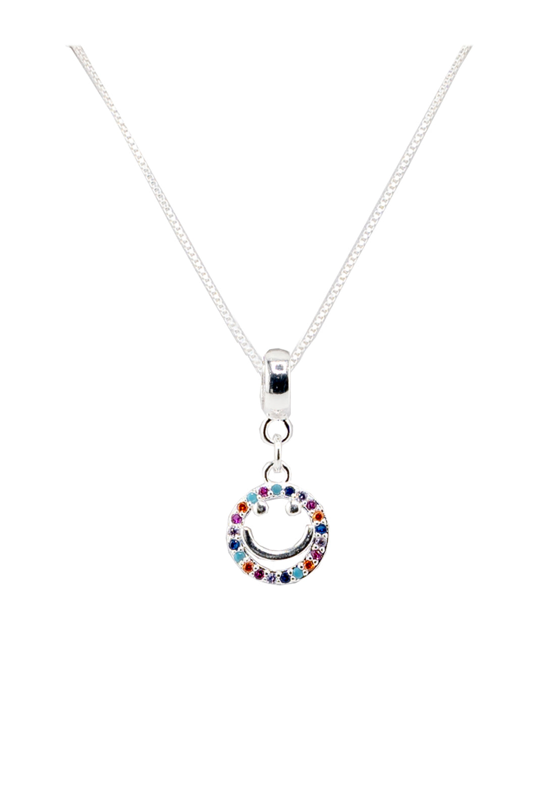 Collar Smile Colores Baño Oro Blanco Microcircones