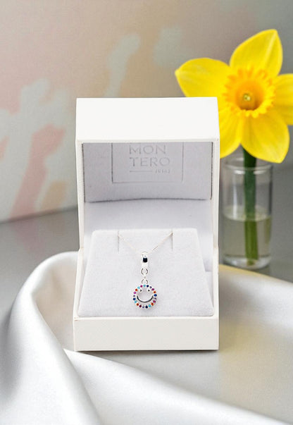 Collar Smile Colores Baño Oro Blanco Microcircones