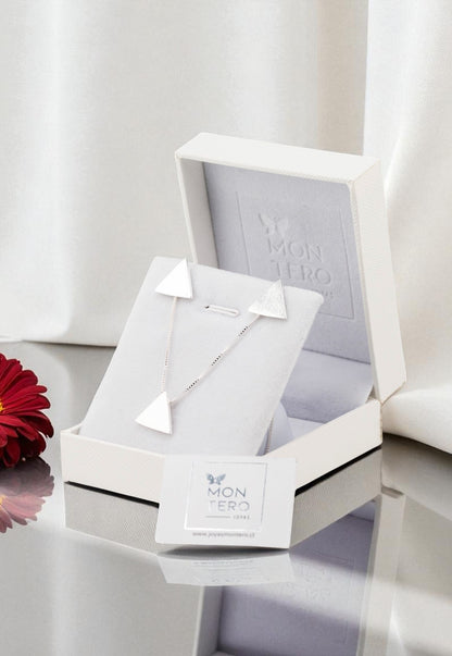 Conjunto Africa Con Baño de Oro Blanco